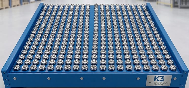 Blue K3 test block with rows of numbered steel sample holders arranged in an organized grid pattern